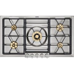 Gaggenau Vario 200 Series VG295214CA 36 Inch Gas Cooktop with 5 Sealed Brass Burners, 3-Ring Wok Burner, Electronic Flame Monitoring, 3-Part Pan Support and Automatic Re-Ignition: Natural Gas (Open Box)