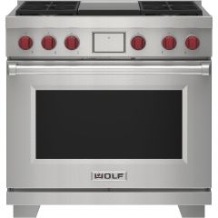 Wolf  DF36450G/S/P 36 Inch Professional Gas Range