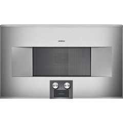 Gaggenau 400 Series BM485710 30 Inch Built-in Combination Microwave Oven with 1.3 cu. ft. Capacity, Convection System, Broil with Convection, Broil with Circulated Air, 15 CookSmart Programs, Handleless and Automatic Door Opening (Open Box)