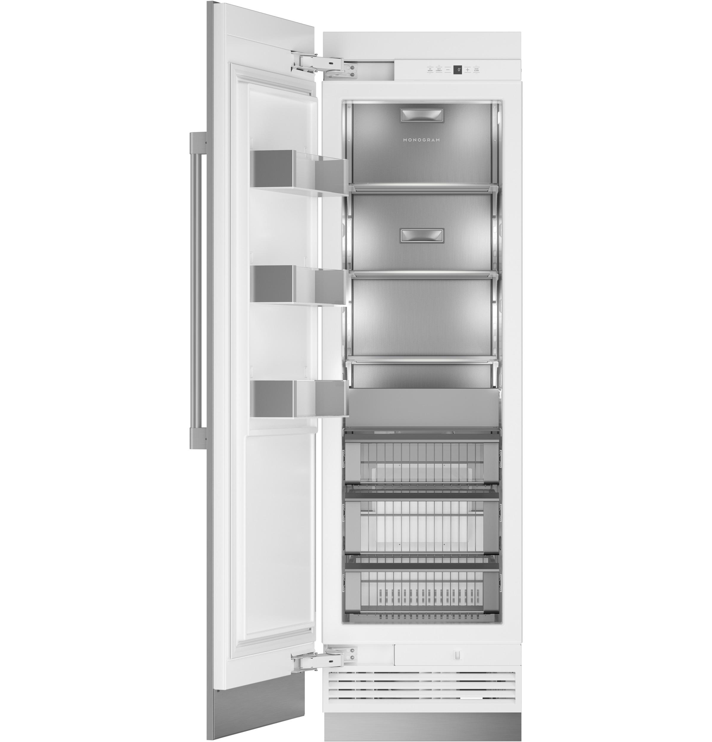 Finely crafted, adjustable aluminum door bins with glass accents