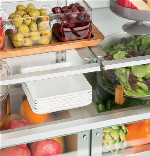 Aluminum trimmed glass shelves