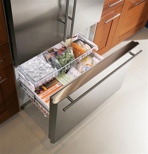 Large full-extension freezer drawer