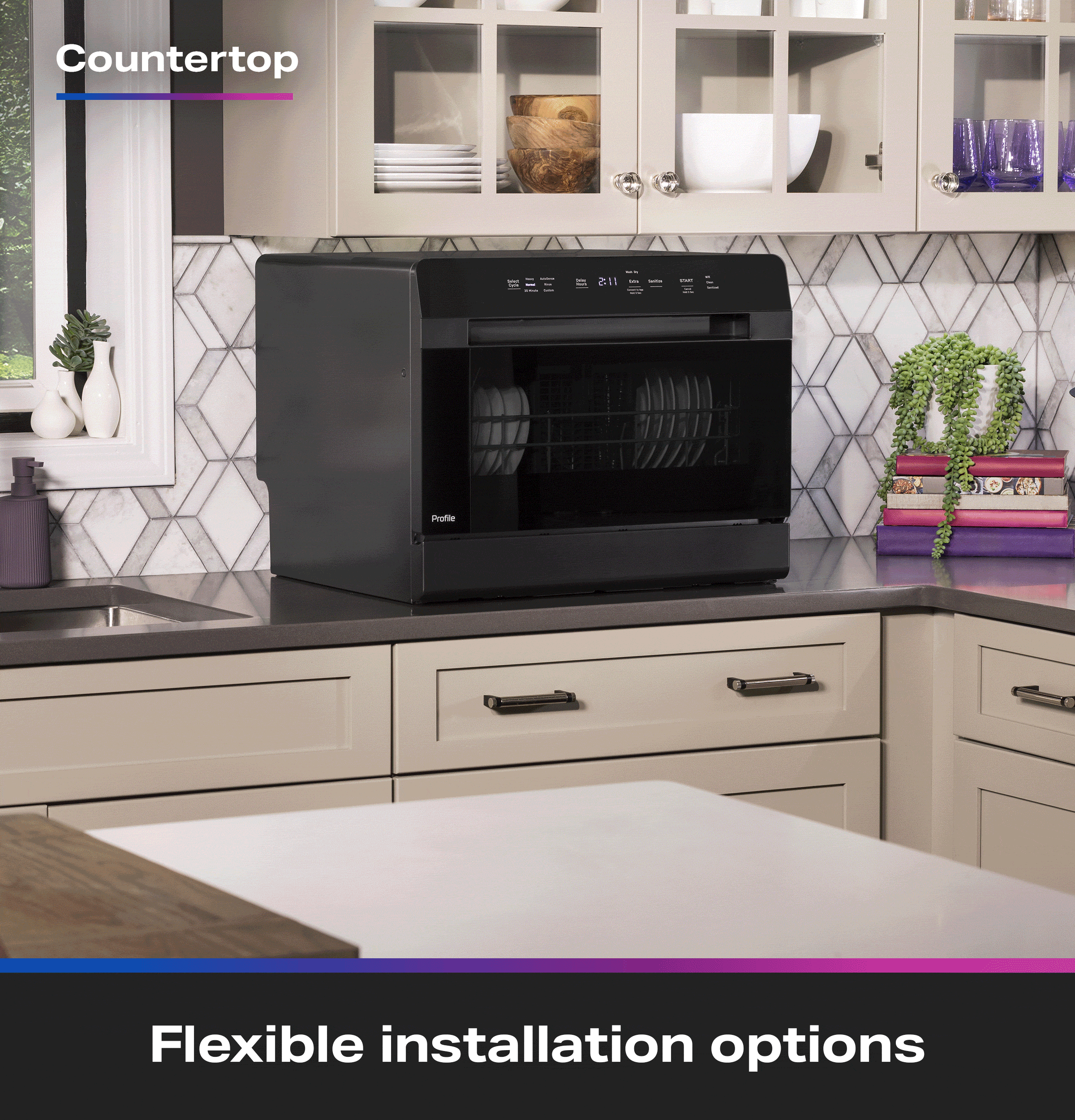 Countertop Dishwasher with 3 Install Options and Easy Water Hookup