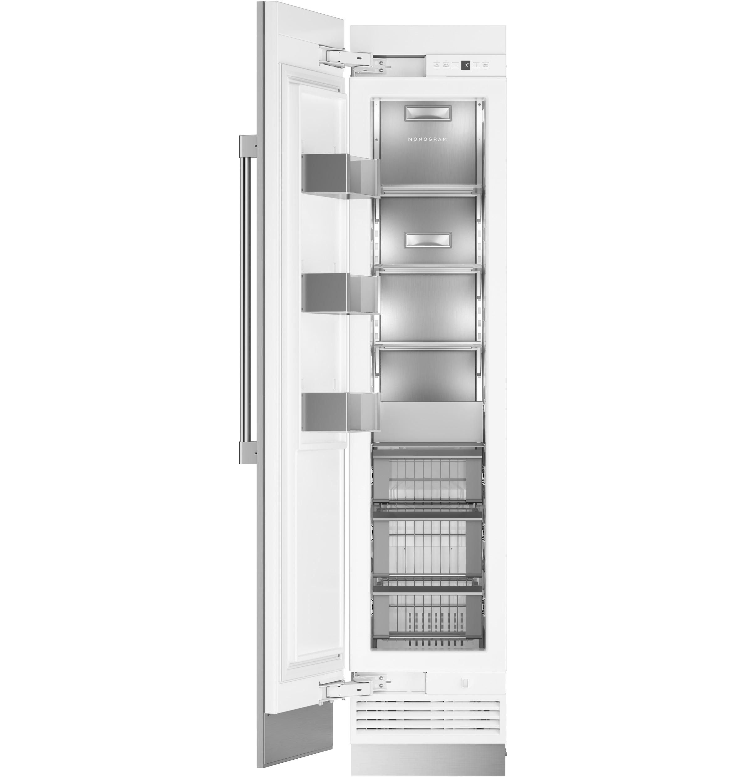 Finely crafted, adjustable aluminum door bins with glass accents
