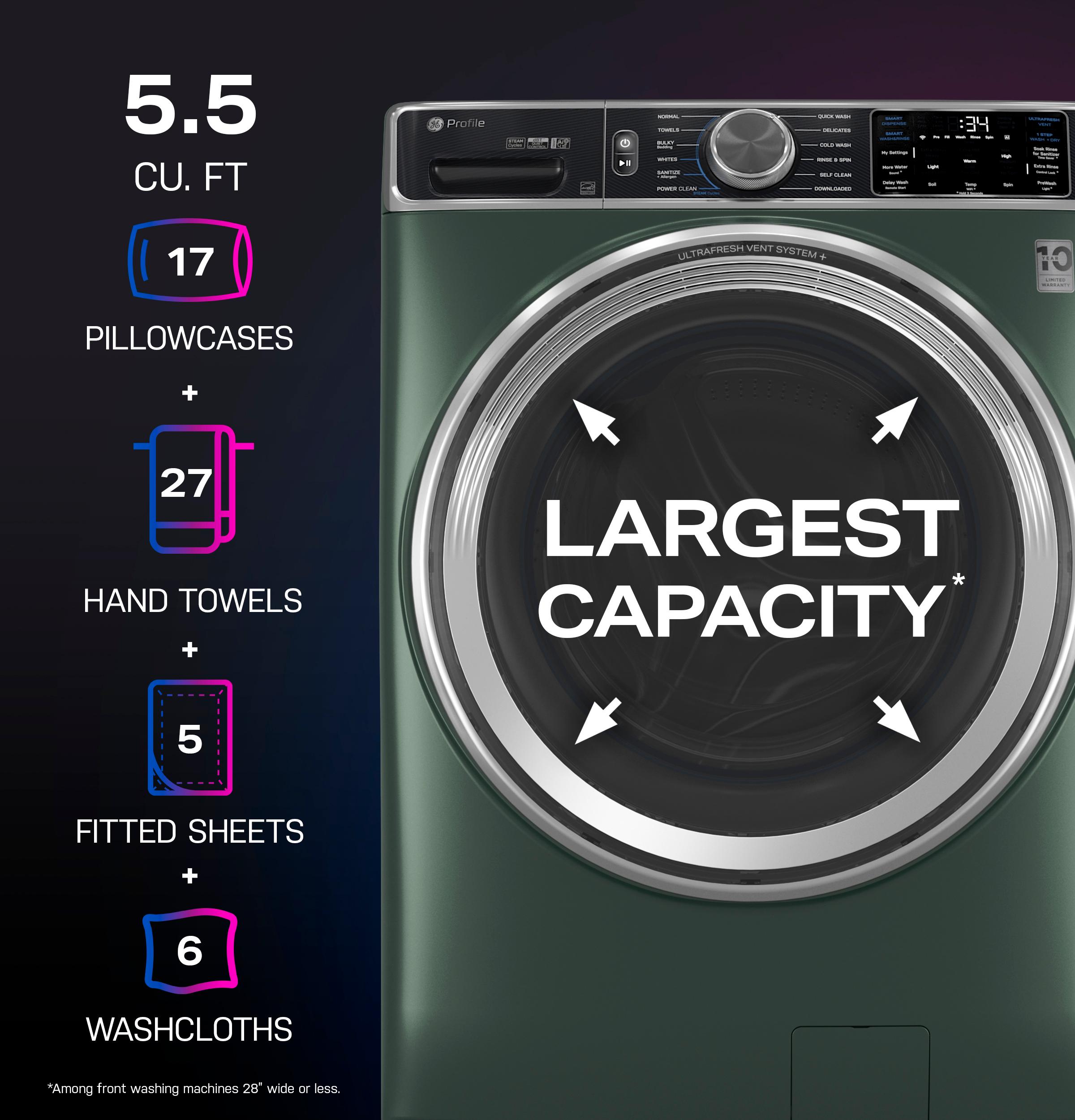 The Largest Front Load Washing Capacity*