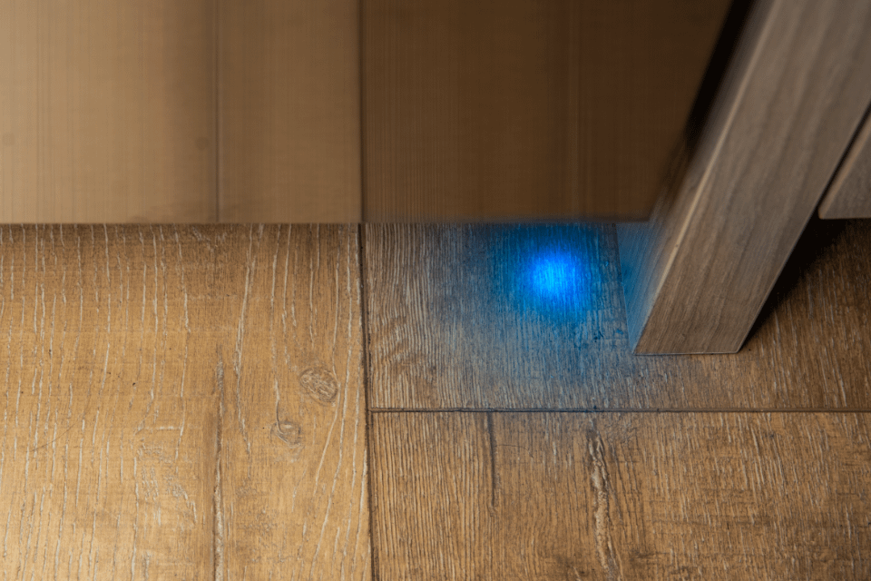 Blue PowerBeam(R) indicates when appliance is in use