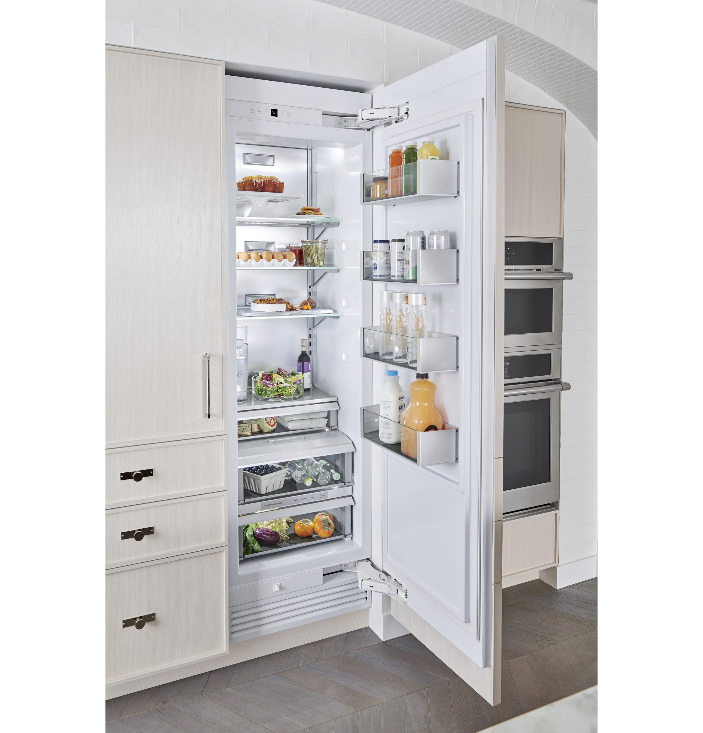 Finely crafted, adjustable aluminum door bins with glass accents