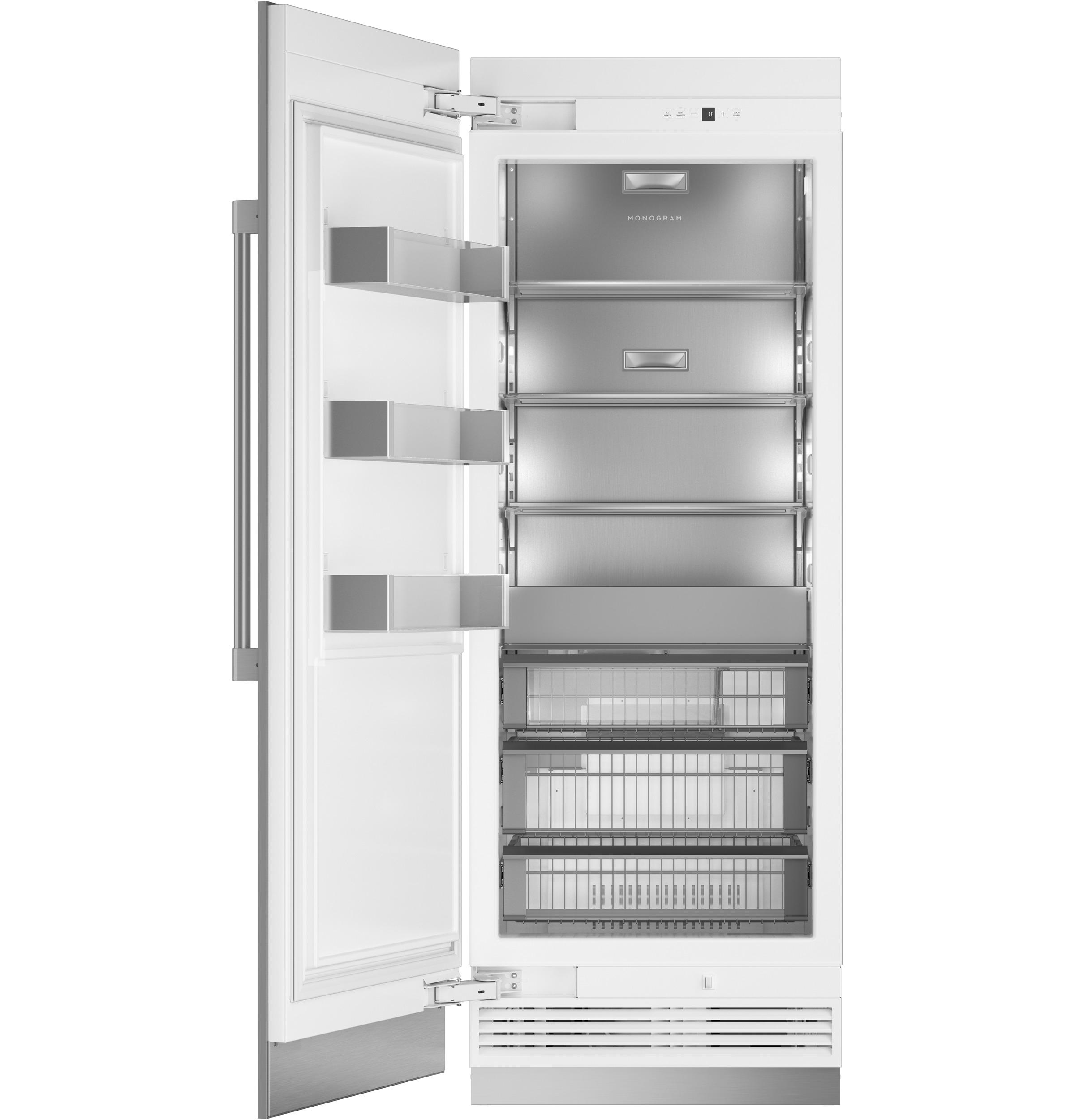 Finely crafted, adjustable aluminum door bins with glass accents
