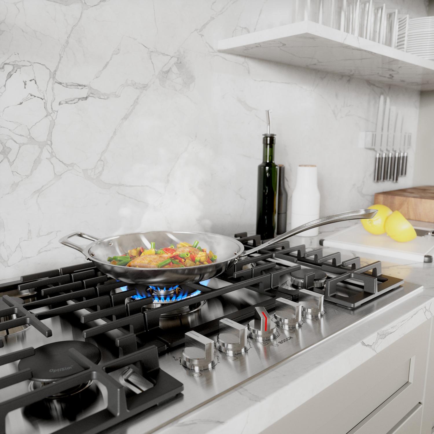 Slide your pans from burner to burner
