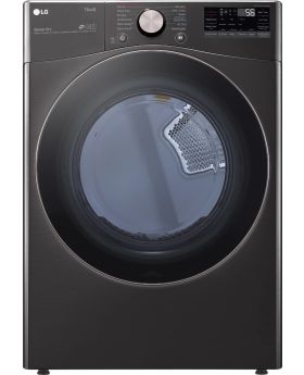 LG 27 Inch Gas Smart Dryer with 7.4 Cu. Ft. Capacity, 12 Dryer Programs, Sensor Dry Black Stainless Steel DLGX4001B