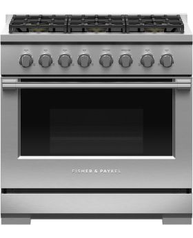 Fisher & Paykel Series 7 Professional Series RGV3366N 36 Inch Freestanding Professional Gas Range with 6 Sealed Burners, 5.3 Cu. Ft. RGV3366N
