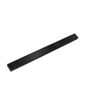 Infinity Drain FX Series 60 Inch  FX Series Complete Kit with Perforated Slotted Grate in Matte Black