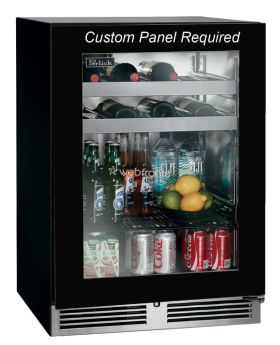 Perlick C-Series 24 Inch Built-In Undercounter Beverage Center with 16 Wine Bottle Capacity, 5.2 cu. ft. Capacity, 2 Wine Racks, 1 Pull-Out Shelf, Digital Control Panel and Zero Clearance Door Hinge: Panel Ready-Glass, Right Hinge Door Swing HC24BB-4-4R
