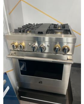 JennAir RISE JDRP430HL 30 Inch Dual Fuel Smart Range with 4 Sealed Burners, 4.1 cu. ft. Oven Capacity, Cinematic Lighting, Dual-Fan True Convection, Glide Racks, Temperature Probe, Smooth Close Door and Halo-Effect Knobs