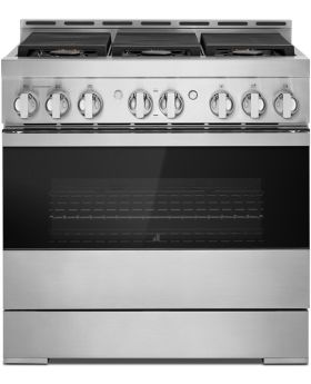 JennAir Noir 36 Inch Pro-Style Gas Smart Range 6 Burners 20,000 BTU Convection Oven 5.1 cu ft Self Cleaning JGRP436HM 