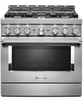 KitchenAid 36 Inch Smart Commercial Style Gas Range with 6 Sealed Burners, 5.1 Cu. Ft.KFGC506JSS 