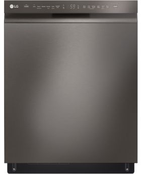 LG 24 Inch Full Console Dishwasher with 15 Place Settings, Front Controls, EasyRack Plus, 3rd Rack, Dynamic Dry 48 dBA Black Stainless LDFN4542D