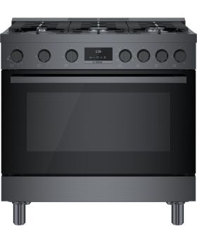 Bosch HDS8645U 800 Series Dual Fuel Freestanding Range 36" Black Stainless Steel HDS8645U