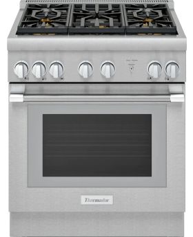 Thermador Pro Harmony Professional Series 30 Inch Freestanding Gas Range with 5 Sealed Star Burners on Pedestal 4.6 cu. ft. Convection Oven and ExtraLow Simmer Burners PRG305WH