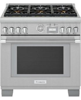 Thermador Pro Grand Professional Series 36 Inch Freestanding Gas Smart Range with 6 Sealed Burners, 5.7 cu. ft. Oven Capacity, Convection Oven, Seal Clean Extra High Star Burners PRG366WG
