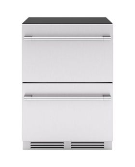 Zephyr Presrv 24-Inch Dual Zone Under-Counter Refrigerator with Drawers in Stainless Steel PRRD24C2AS