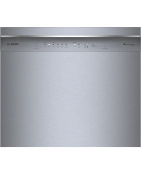 Bosch 300 Series 24 Inch Full Console Built-In Smart Dishwasher with 16 Place Setting Capacity, 8 Wash Cycles, Standard 3rd Rack, 46 dBA, and PrecisionWash: Stainless Steel SHE53C85N