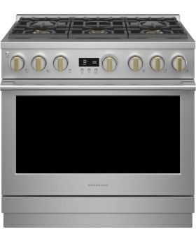 Monogram 36 Inch Freestanding Professional Dual Fuel Smart Range with 6 Sealed Burners, 5.75 cu. ft. Oven, Wi-Fi, Continuous Grates, Steam-Clean Oven, LCD Display and ADA Compliant ZDP366NTSS