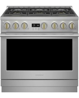 Monogram 36 Inch Freestanding Professional Gas Smart Range with 6 Sealed Burners, 6.2 cu ft Oven, Continuous Grates, Steam-Clean, Chef Connect, Dynamic Oven LCD, Precision Oven Modes, Reversible Wok Grates and ADA Compliant ZGP366NTSS