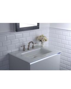 Robern 22" Single Hole Centered Glass Vanity Top With Undercounter Sink No Overflow Vidiro Blanco TC22UCN21-1