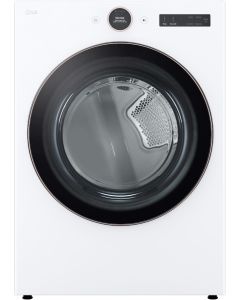LG 27 Inch Gas Smart Dryer with 7.4 cu. ft. Capacity, 23 Dry Cycles, 11 Dry Options, Digital Dial Control, and LCD Display: White DLGX6501W 