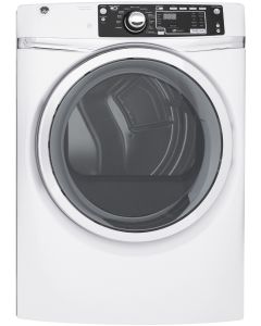 GE 28 Inch Gas Dryer with 8.3 cu. ft. Capacity Steam & Sanitize White GFD48GSSKWW