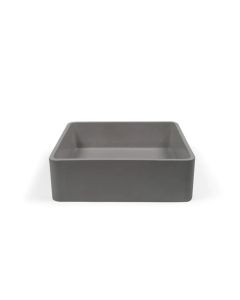 Nood Co. Vesl Square Surface Mount Basin 15" Bathroom Sink Mid Tone Grey 