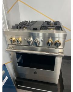 JennAir RISE JDRP430HL 30 Inch Dual Fuel Smart Range with 4 Sealed Burners, 4.1 cu. ft. Oven Capacity, Cinematic Lighting, Dual-Fan True Convection, Glide Racks, Temperature Probe, Smooth Close Door and Halo-Effect Knobs