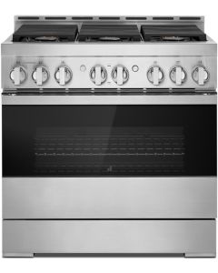 JennAir Noir 36 Inch Pro-Style Gas Smart Range 6 Burners 20,000 BTU Convection Oven 5.1 cu ft Self Cleaning JGRP436HM