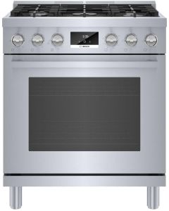 Bosch HDS8055U 800 Series Dual Fuel Freestanding Range 30" Stainless Steel HDS8055U