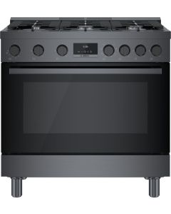 Bosch HDS8645U 800 Series Dual Fuel Freestanding Range 36" Black Stainless Steel HDS8645U