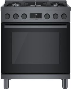 Bosch HDS8045U 800 Series Dual Fuel Freestanding Range 30" Black Stainless Steel HDS8045U