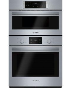 Bosch HBL57M52UC 500 Series, 30" Combo, Upper: Microwave, Lower: EU Conv, Knob Control