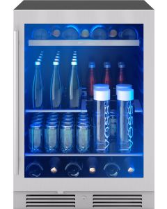 Zephyr PRESRV 24 Inch Built-in Beverage Center with 5.6 cu. ft. Wood and Glass Racks PRB24C01CG 