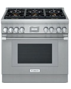 Thermador Pro Harmony Professional Series 36 Inch Freestanding Dual Fuel Smart Range with 6 Sealed Burners, 5 cu. ft. Oven Capacity, Convection Oven, Seal Clean ExtraLow Simmer Burners PRD366WHU