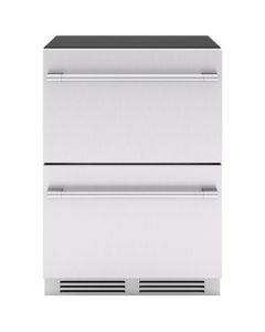 Zephyr Presrv 24-Inch Dual Zone Under-Counter Refrigerator with Drawers in Stainless Steel PRRD24C2AS