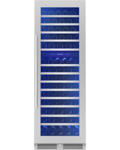 Zephyr PRESRV PRW24F02CG 24 Inch Dual Zone Full Size Wine Cooler with 132 Bottle Capacity, PreciseTemp™, Active Cooling Technology, Vibration Dampening, 3-Color LED Lighting, Full Extension Wood Racks, Air Filtration, Reversible Door, Energy Star Certifie