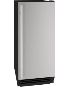 U-Line BrightShield Series UHCP115SS81A 15 Inch Clear Cube Ice Maker with 55 lbs Daily Production, 25lbs Storage Capacity, Digital Touchpad Control, Cleaning Indicator, LED Lighting, Heavy Duty Ice Scoop, Field Reversible Door, Pump Included, Drain Requir
