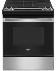 Whirlpool WEG515S0LS 30 Inch Slide-In Gas Range with 4 Sealed Burners, 5.0 cu. ft. Capacity, SpeedHeat™ Burners, Frozen Bake™, Sabbath Mode, Self-Clean, and ADA Compliant: Stainless Steel