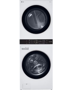 LG 27 Inch Smart Gas WashTower with 4.5 Cu. Ft. Washer Capacity, 7.4 Cu. Ft. Dryer Combo WKG101HWA
