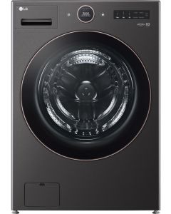 LG 27 Inch Front Load Smart Washer with 5.0 Cu. Ft. Capacity, TurboWash™ 360°, Dial-A Cycle™, Wi-Fi Smart Pairing Black Stainless WM6500HBA