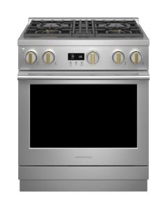 Monogram 30 Inch Slide-In Professional Dual Fuel Smart Range with 4 Sealed Burners, 5.3 cu ft Oven, Continuous Grates, Steam Clean, Chef Connect, No-Preheat Air Fry, Reversible Wok Grates, Temperature Probe, ADA Compliant ZDP304NTSS
