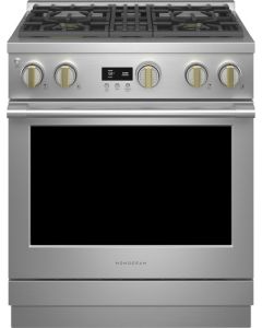 Monogram 30 Inch Freestanding Professional Gas Smart Range with 4 Sealed Burners, 5.7 cu ft Oven, Steam-Clean, Chef Connect, Dynamic Oven LCD, Precision Oven Modes, Reversible Wok Grates and ADA Compliant ZGP304NTSS