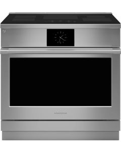 Monogram 36 Inch Freestanding Professional Induction Smart Range with 5 Elements, 5.75 cu. ft. Oven Capacity, Self-Clean Steam Clean, Hot Air Fry Mode, and ADA Compliant ZHP365ETVSS