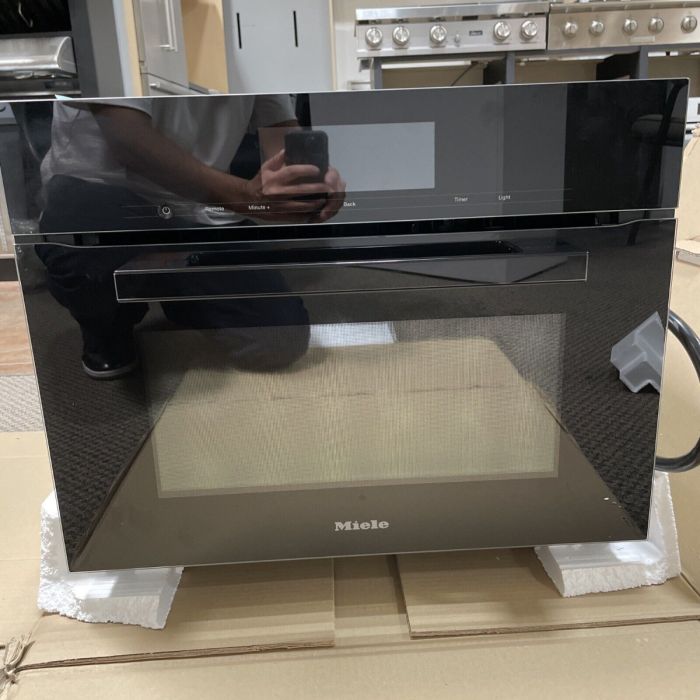 Miele 7000 VitroLine 24 Inch Single Speed Smart Electric Wall Oven H7840BMOB